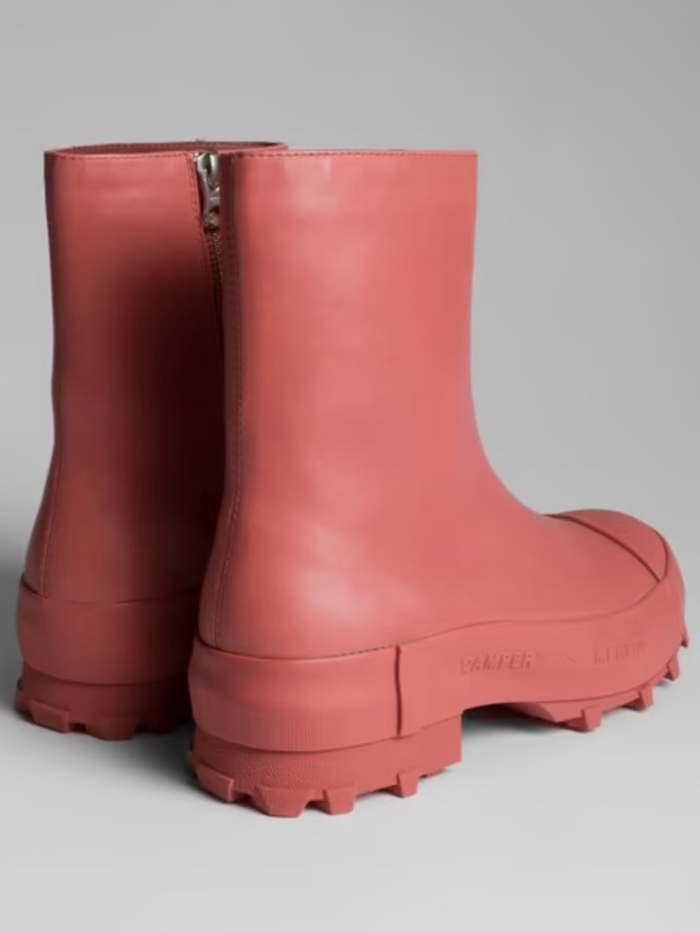 Camper Traktori Boot In Vulcanized Red Calfskin Leather EU 38 CamperLab - Picture 2 of 16